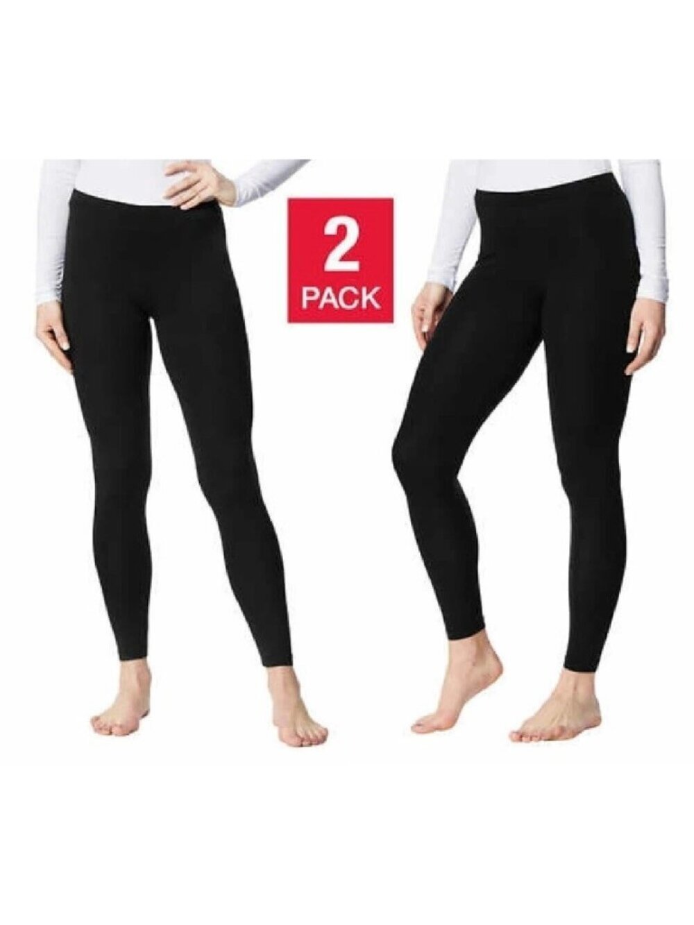 NWT 32 Degrees Women's M 2-Pack Base Layer Pants Black B0732